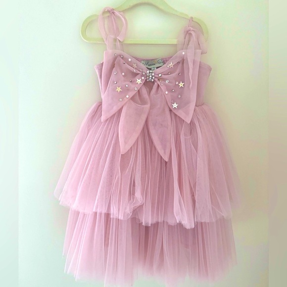 Marias Sky Butterfly Tulle Pink Princess Dress Excellent Condition Sz 5/6 - Picture 2 of 8